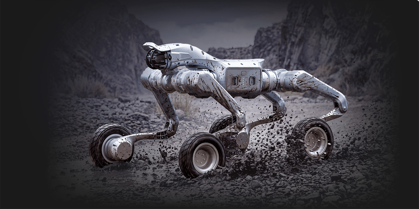 Unitree AS2-W, il robot cane su ruote sembra quasi irreale