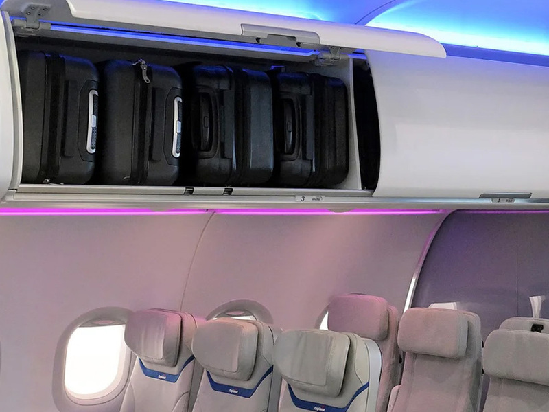 Airbus rivoluziona le cappelliere: 60% in più di spazio in arrivo