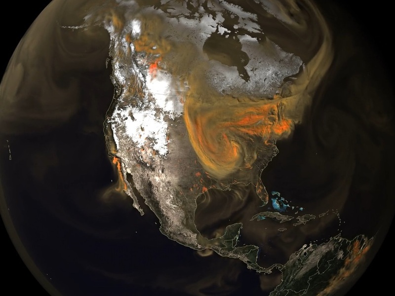 La NASA mostra le emissioni della CO2 in America grazie ad un supercomputer