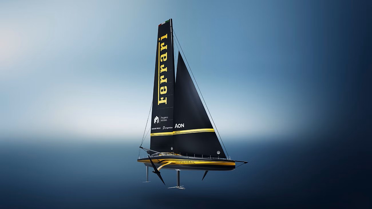 La barca Ferrari userà sole, vento e forza umana per alimentarsi